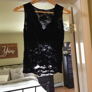 I.N.C. Black Lace Top-Small